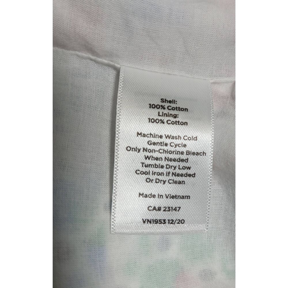 Talbots womens size 14 eyelet sundress green pink cotton casual excellent euc - Picture 7 of 9